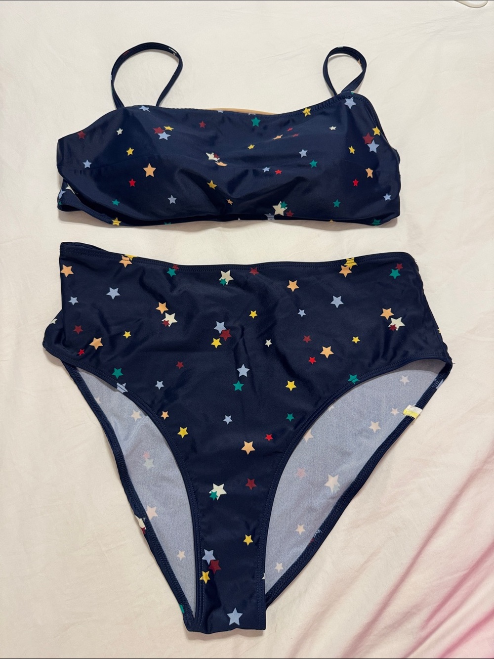 summersalt Navy Star Print High-Waist Bikini Set